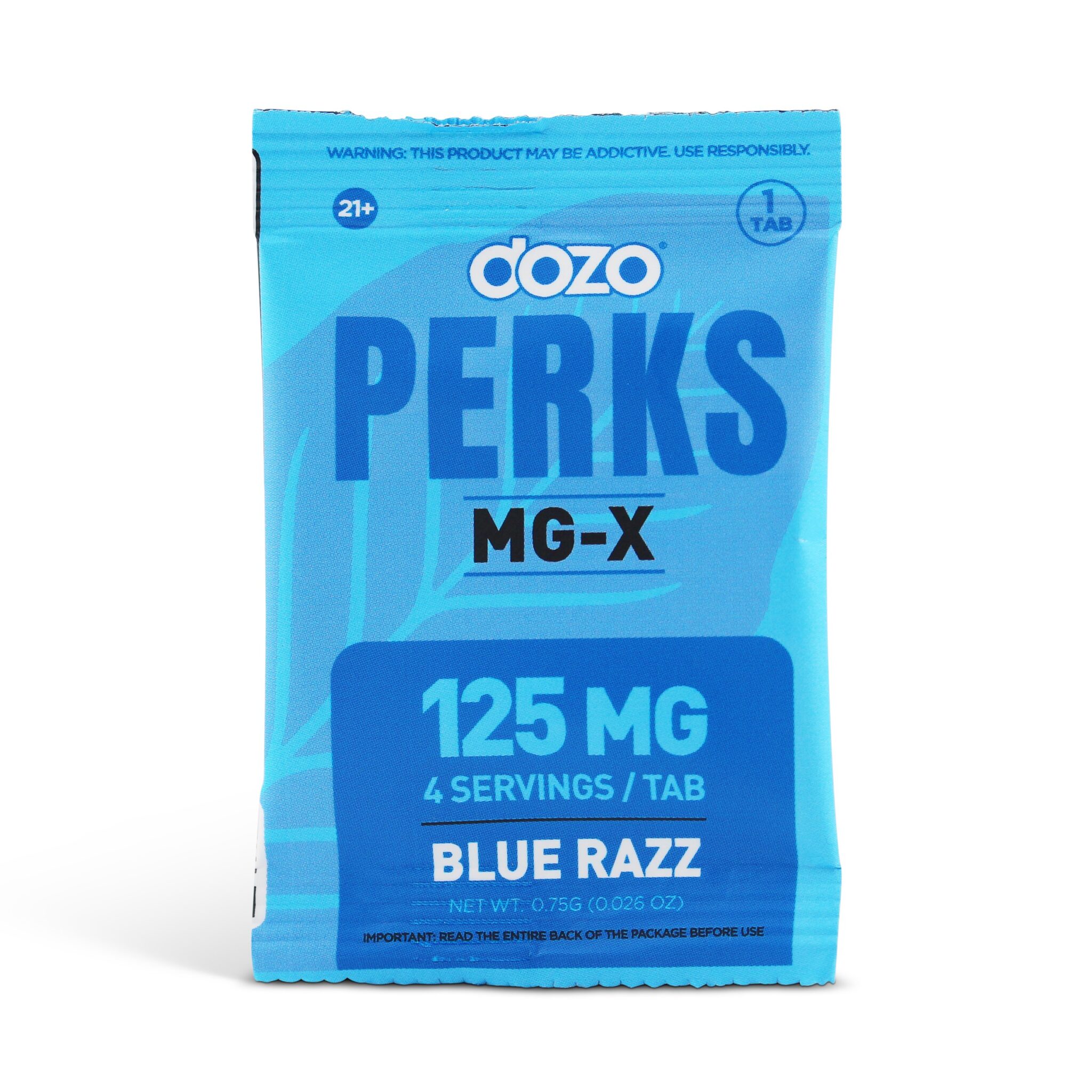 dozo Perks MG-X Kratom Extract Chewable Tablets Blue Razz 125mg