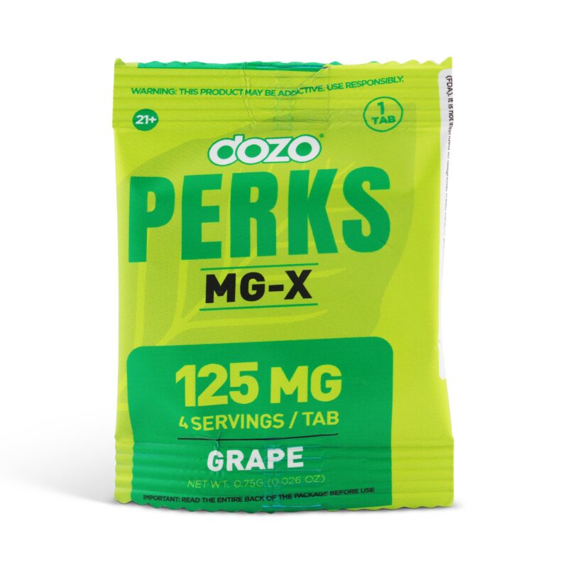 dozo Perks MG-X Kratom Extract Chewable Tablets Grape 125mg