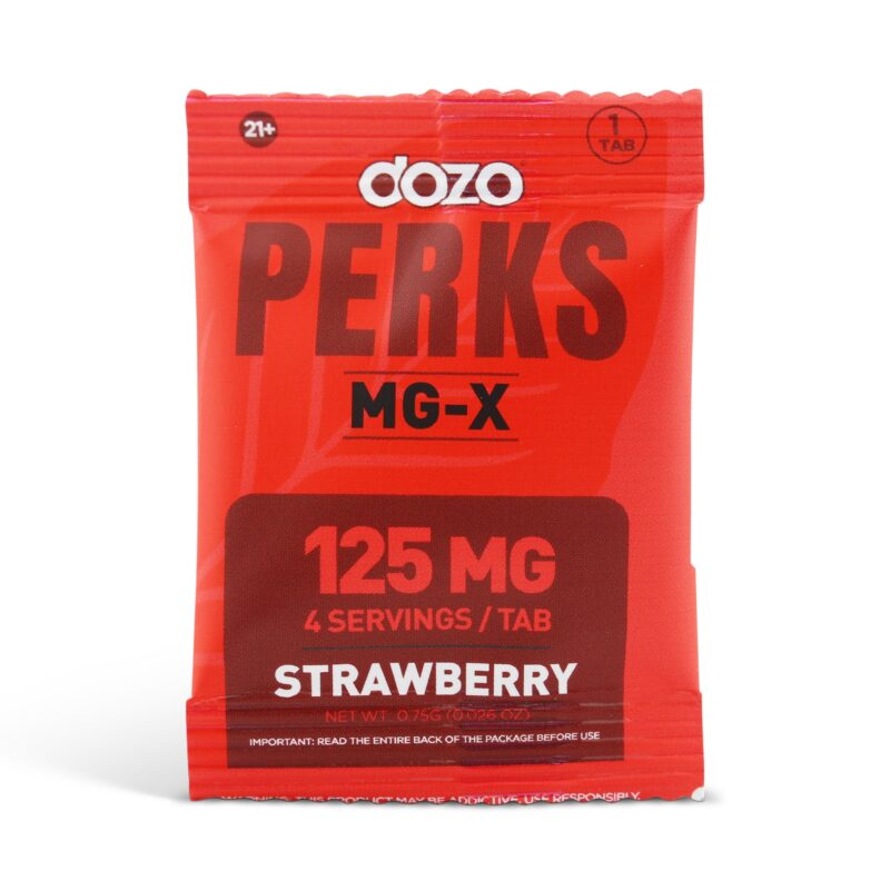 dozo Perks MG-X Kratom Extract Chewable Tablets Strawberry 125mg